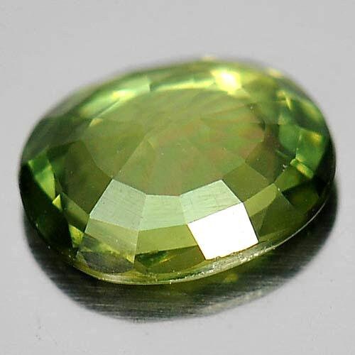 0.65ct, Natural Vivid Yellowish Green Sapphire 6x5mm Oval, VS loose stone, September Birthstone, VS Clarity