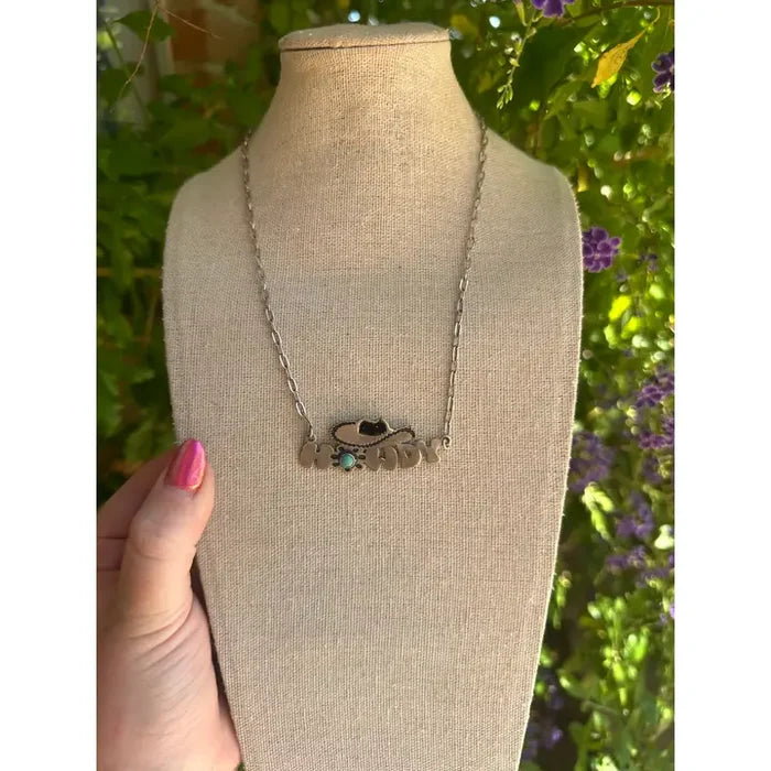 14" Howdy Sterling Siliver and Turquoise Necklace