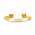 14K Yellow Gold Open Two-Stone Ring Mounting 3mm Round Faceted, 4 Prong Pre-Notched Blank Ring Size 7