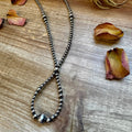 23" Graduated Sterling Silver Pearls Hoop Necklace