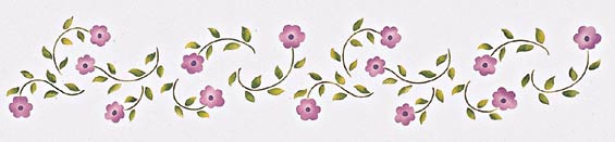#241 Folk Art Posies Stencil