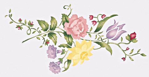 #910 Floral Freize Stencil
