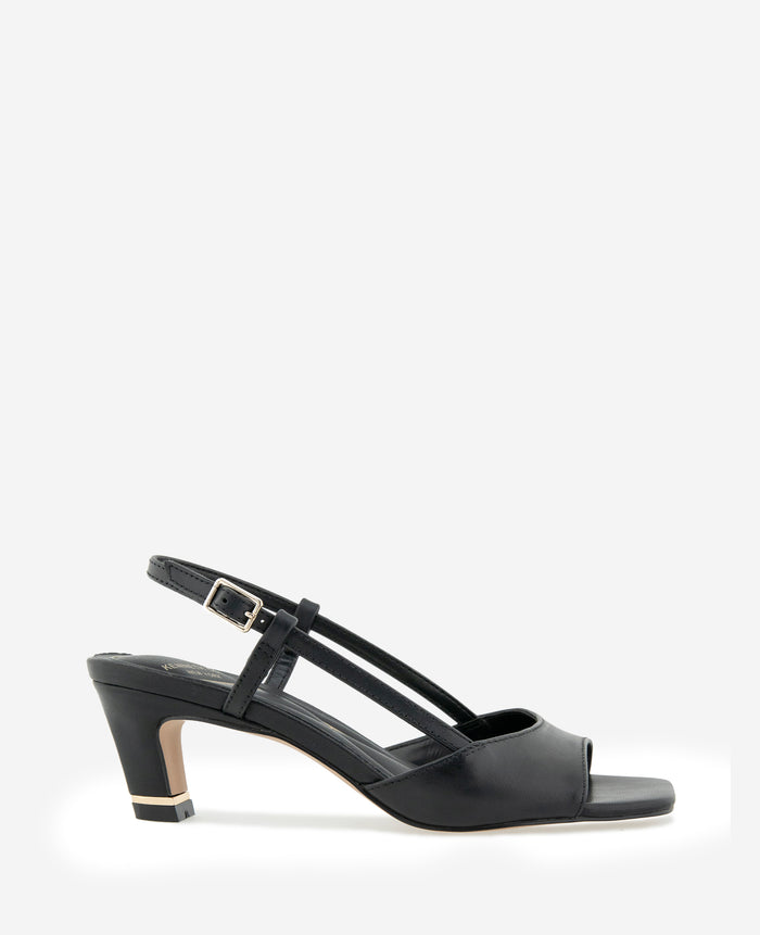 Anna Leather Open Toe Slingback Sandal