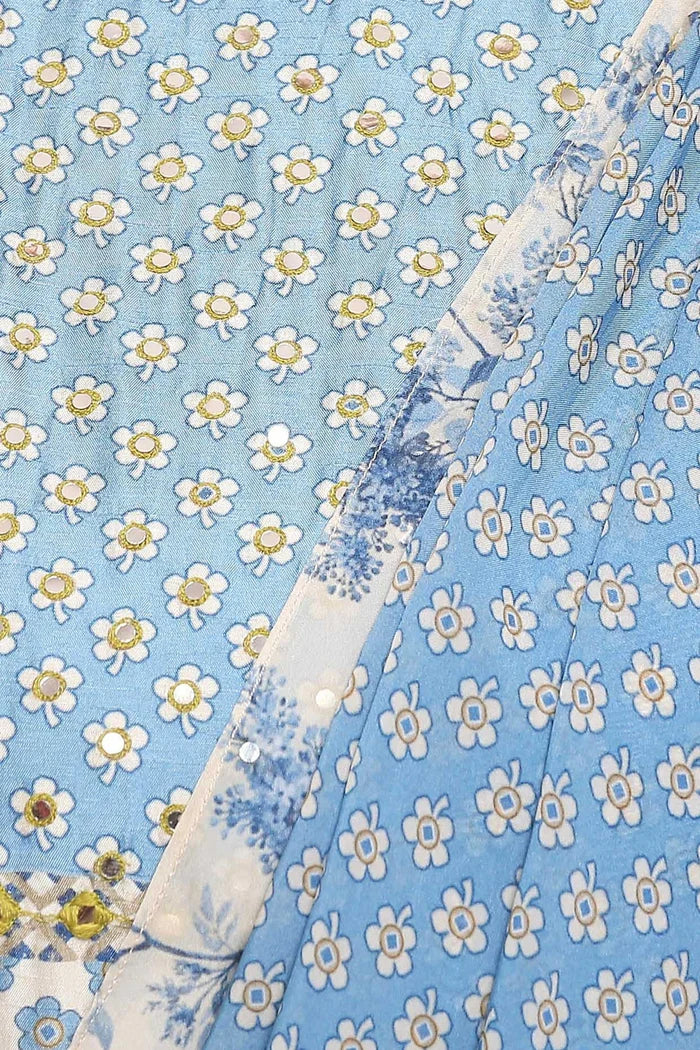 Applique Floral Drape Dress