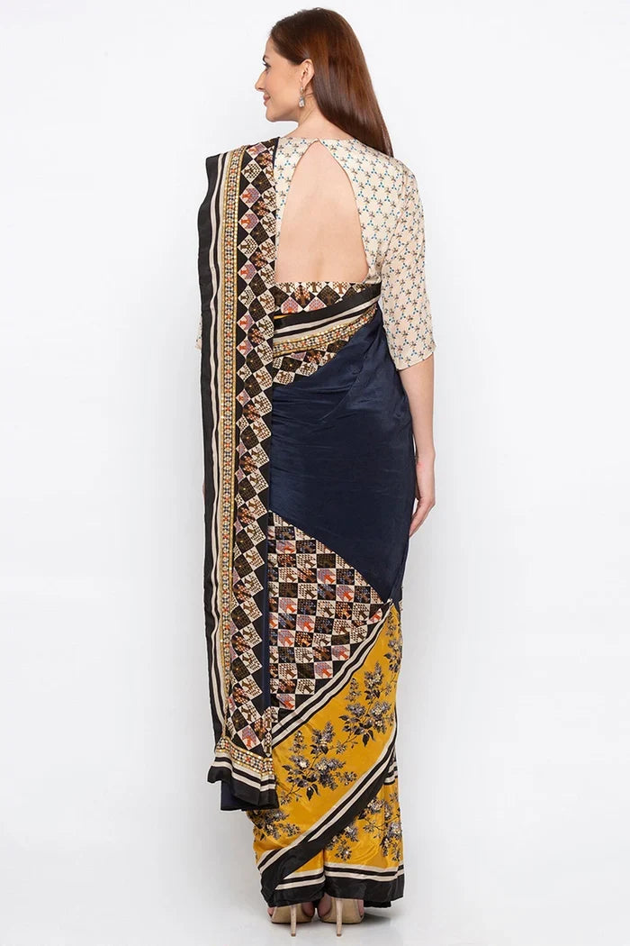Applique Saree With Blouse