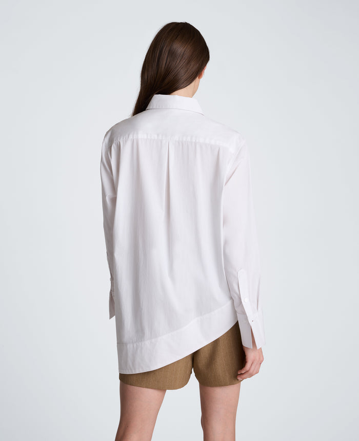Asymmetric Hem Poplin Shirt