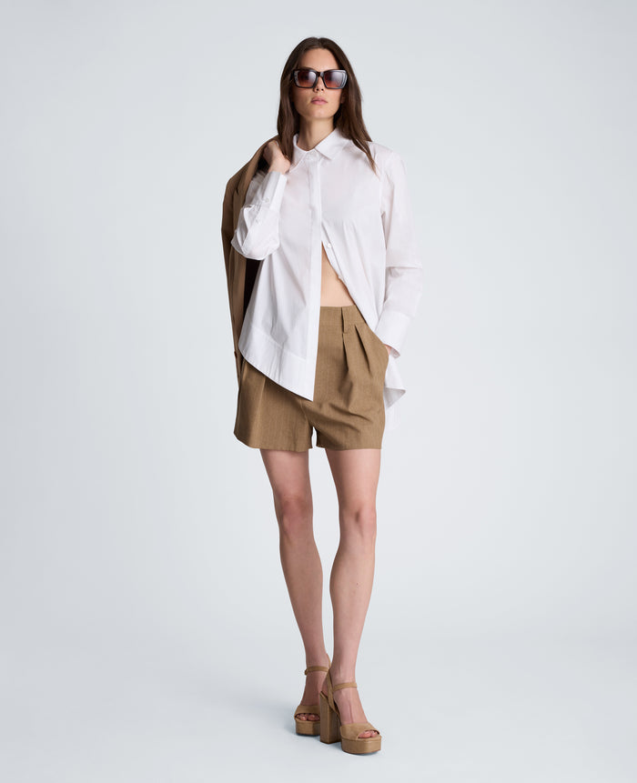 Asymmetric Hem Poplin Shirt