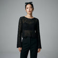 Top court noir en maille asymétrique - K-fashion - Taille S