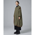Manteau long à carreaux asymétrique noir et blanc - Koreanxwear - Taille one size