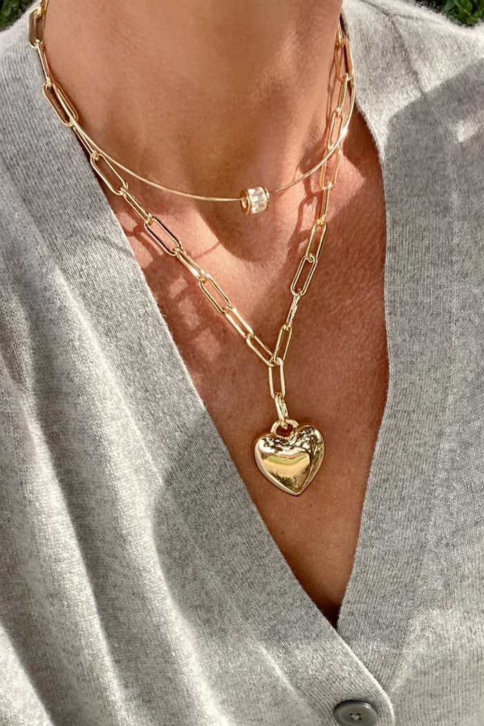 Aurelie Puffy Heart Clip Charm