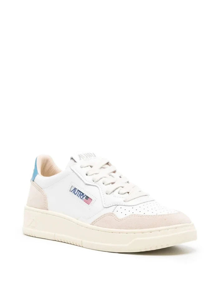 Autry - Medalist Low - Suede/Leather - White/Azure--AULW-LS66