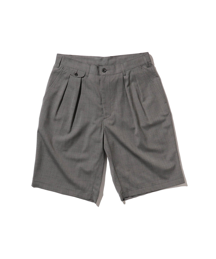 Beams Plus 2 Pleats Shorts Wool Tropical - Grey