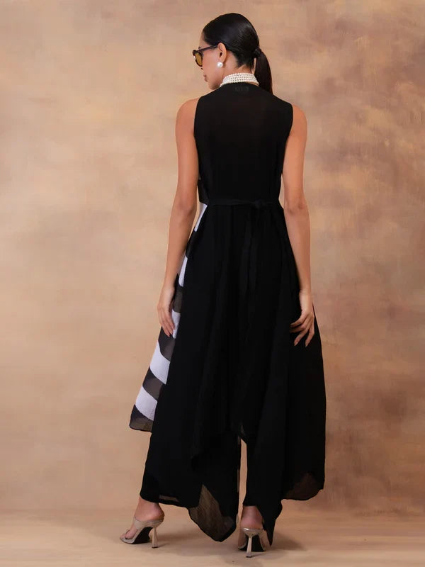 Black and White Layered Tunic Set