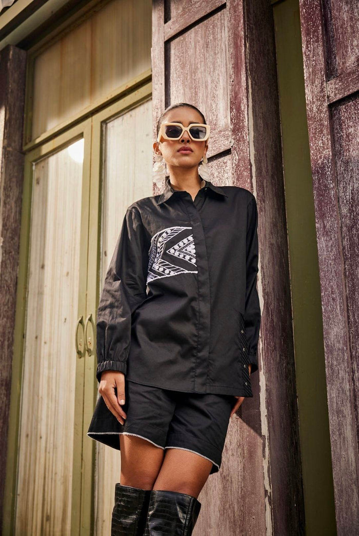 Geometric embroidered co ord set