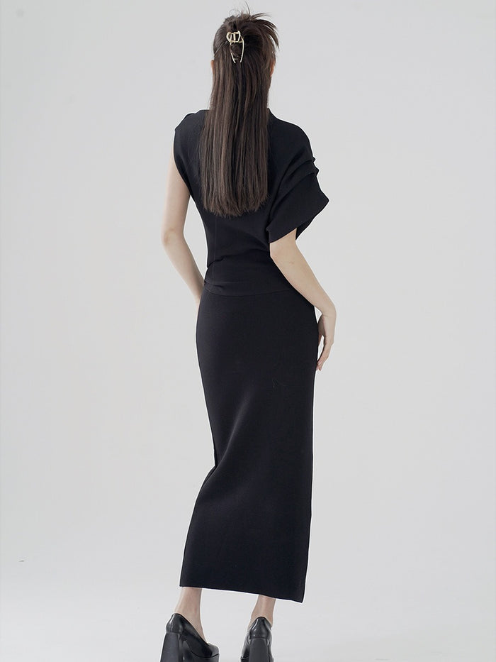 Black Long Korean Style Dress