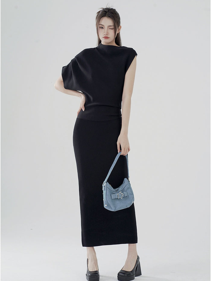 Black Long Korean Style Dress