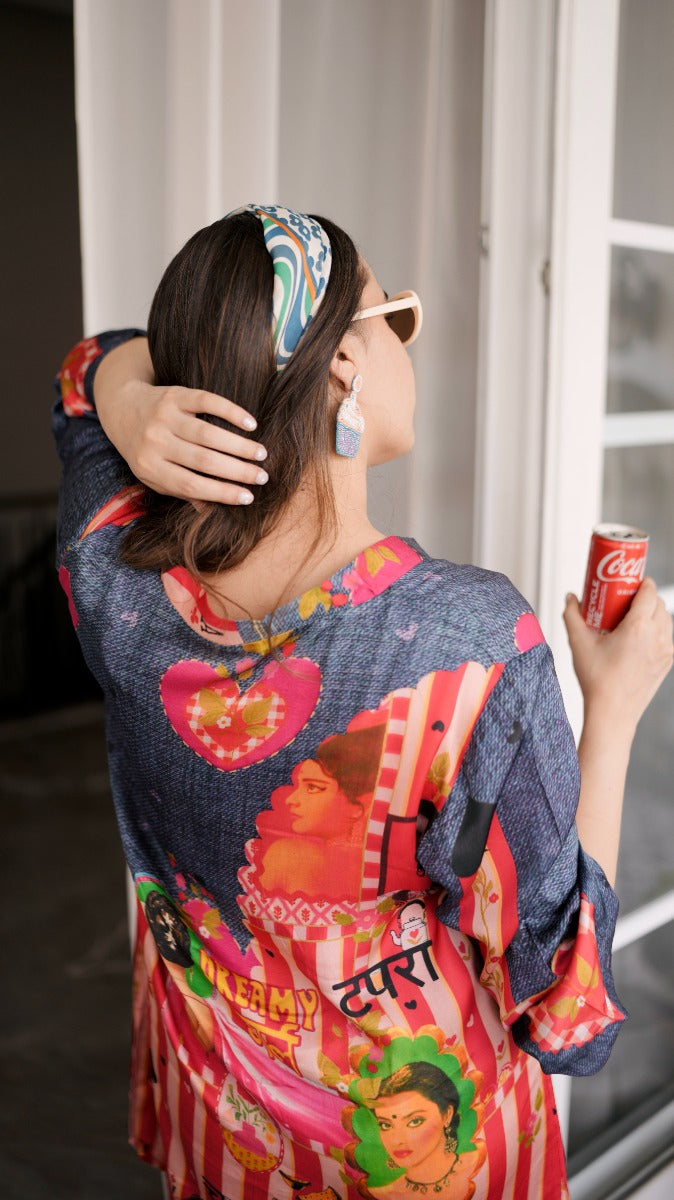 Blue & Red Co-ord Set