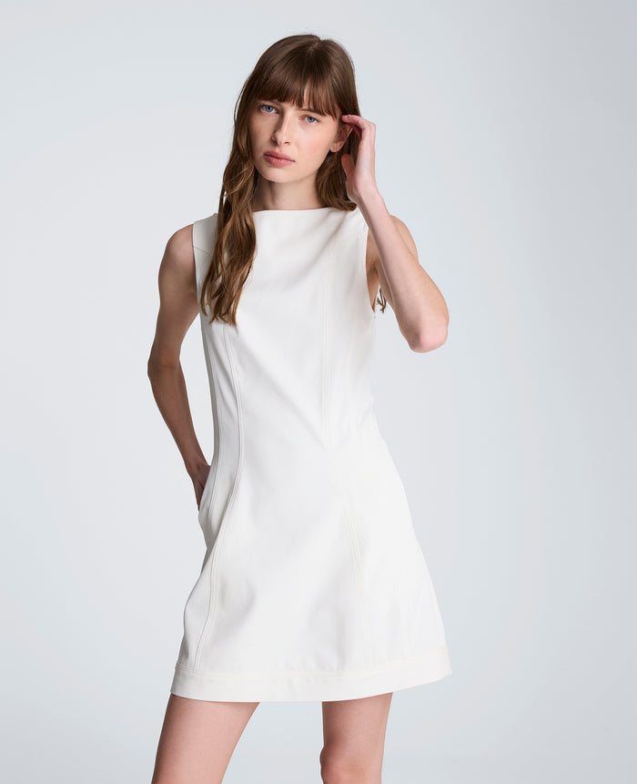 Boat Neck Sculpt Mini Dress