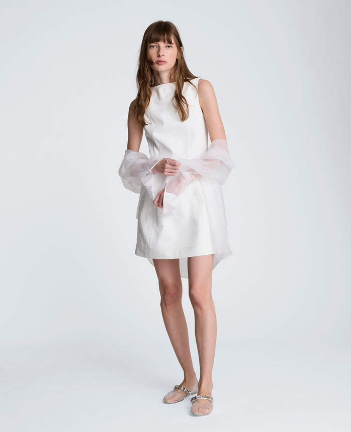 Boat Neck Sculpt Mini Dress