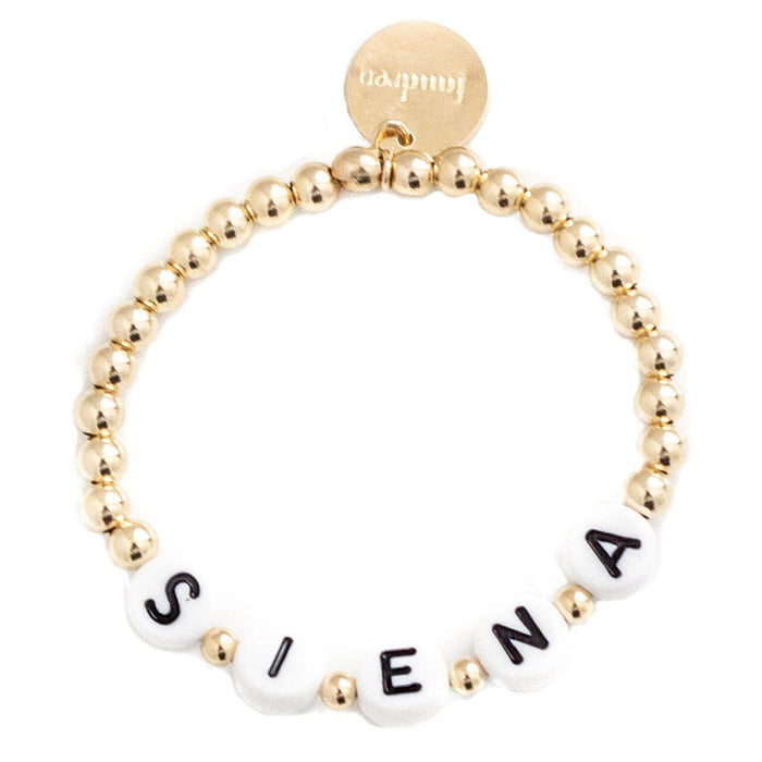 taudrey kids letter block bracelet personalized gold rose silver
