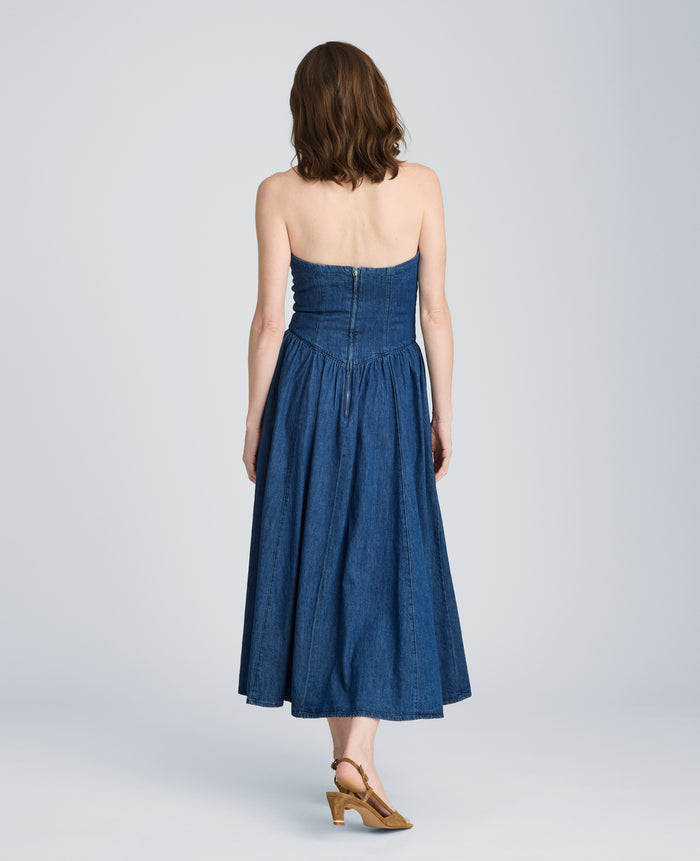 Bustier Strapless Denim Dress