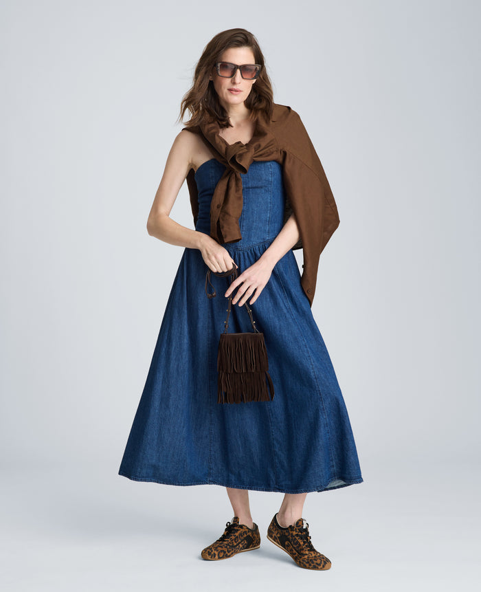 Bustier Strapless Denim Dress