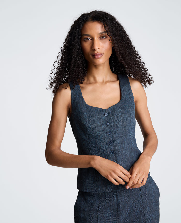 Button Front Bustier Vest