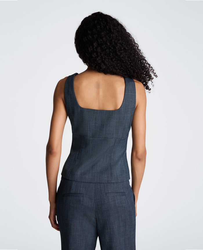 Button Front Bustier Vest