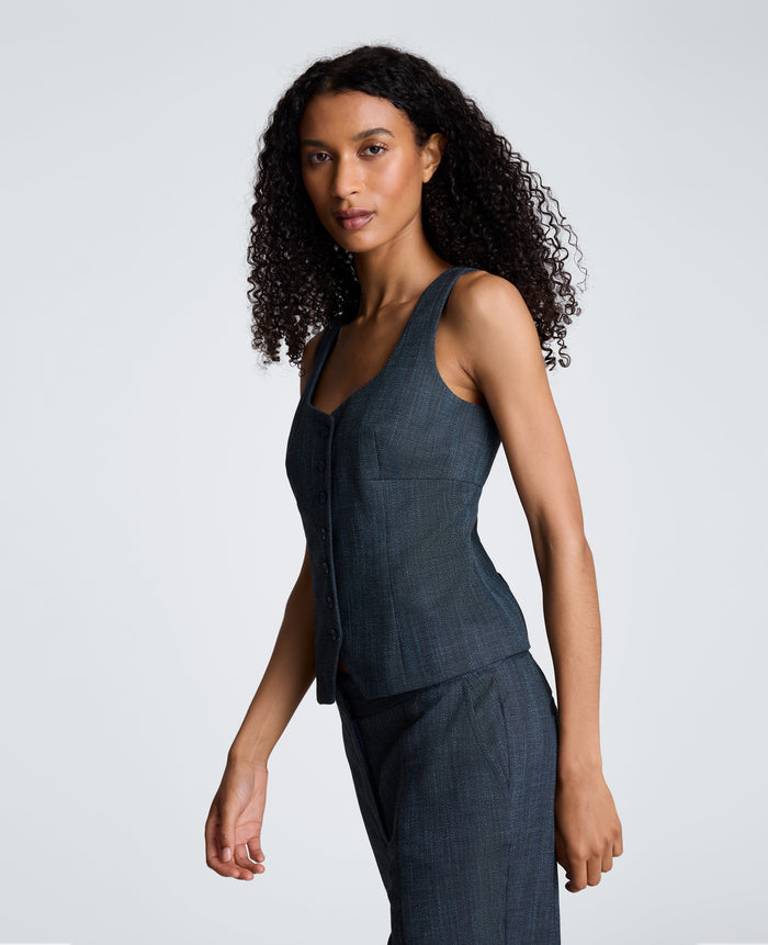 Button Front Bustier Vest