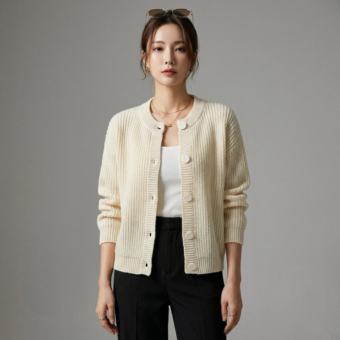 Cardigan ample à manches longues boutonné - Mode coréenne - Taille S