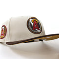 California Angels 25th Anniversary New Era 59Fifty Fitted Hat (GITD STONE BURNT WOOD PANAMA TAN UNDER BRIM)