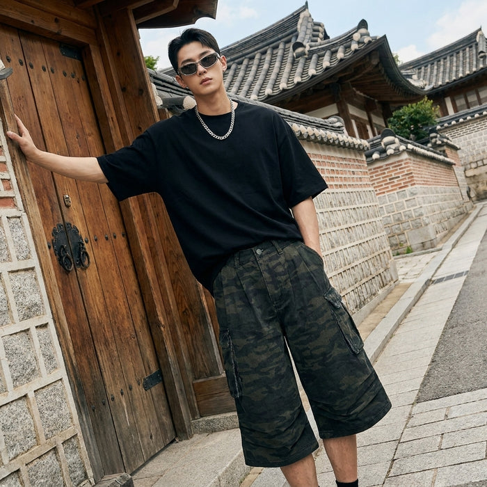 Pantalon cargo camouflage homme, style streetwear K-fashion - Koreanxwear