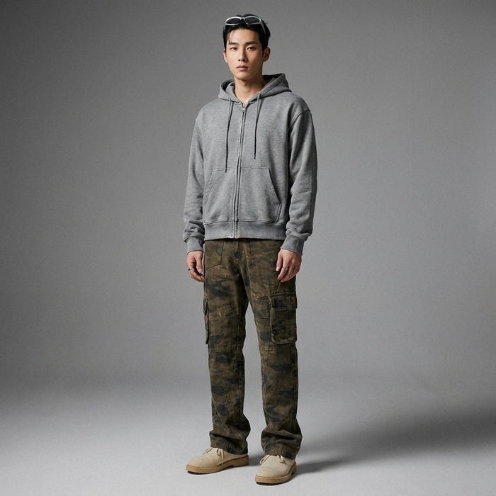 Jean camouflage cargo pour homme - Style streetwear K-fashion - Taille S