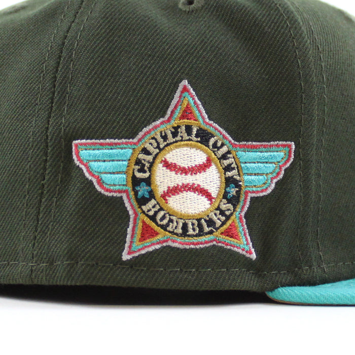 Capital City Bombers HOMETOWN COLLECTION New Era 59Fifty Fitted Hat (DARK SEAWEED TEAL KHAKI Under Brim)