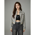 Veste baseball décontractée femme grise - K-fashion - Taille S