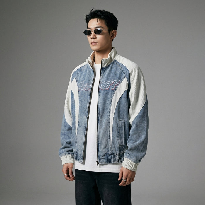 Veste bleue col montant décontractée - Koreanxwear - Taille M