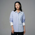 Chemise rayée décontractée à manches longues - Mode K-fashion - Taille S