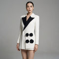 Blazer rose contrasté style K-fashion - Koreanxwear - Taille S
