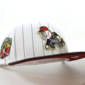 Cincinnati Reds 2003 INAUGURAL SEASON New Era 59Fifty Fitted Hat (PINSTRIPE BROWN PINOT Under Brim)