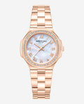 Classic Crystal Lined Outer Dial Rose Gold Bracelet Watch