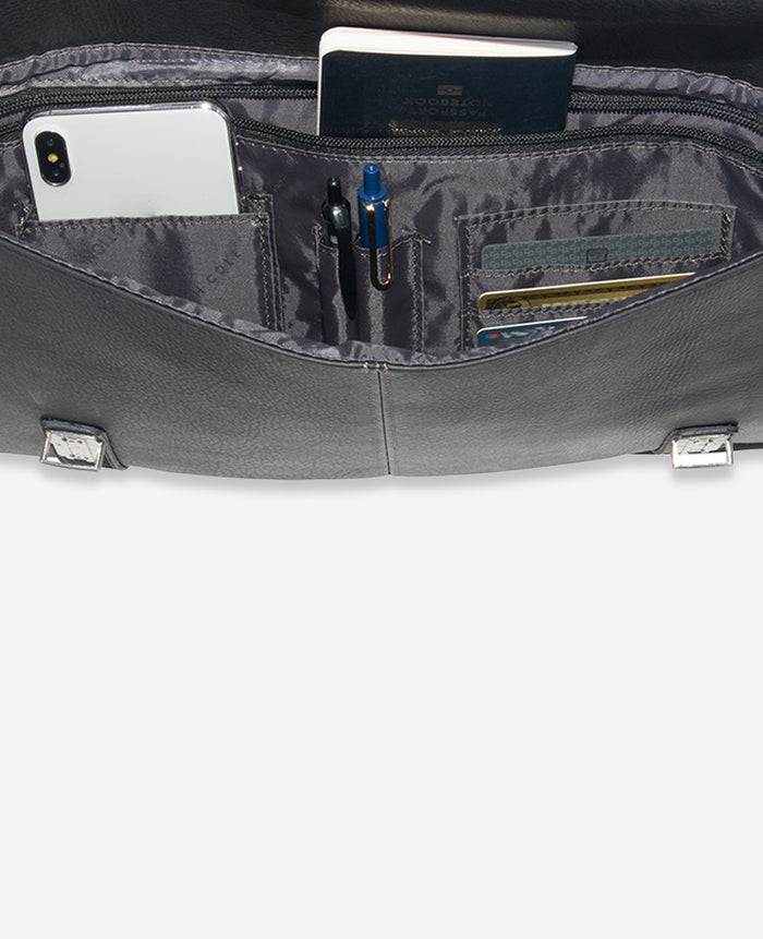 Colombian Leather Flapover Messenger Bag