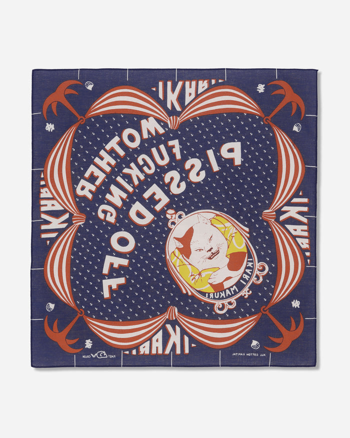 KAPITAL Color Bandanna (Ikarimakuri) Navy Gloves and Scarves Bandanas EK-645BAA NAVY