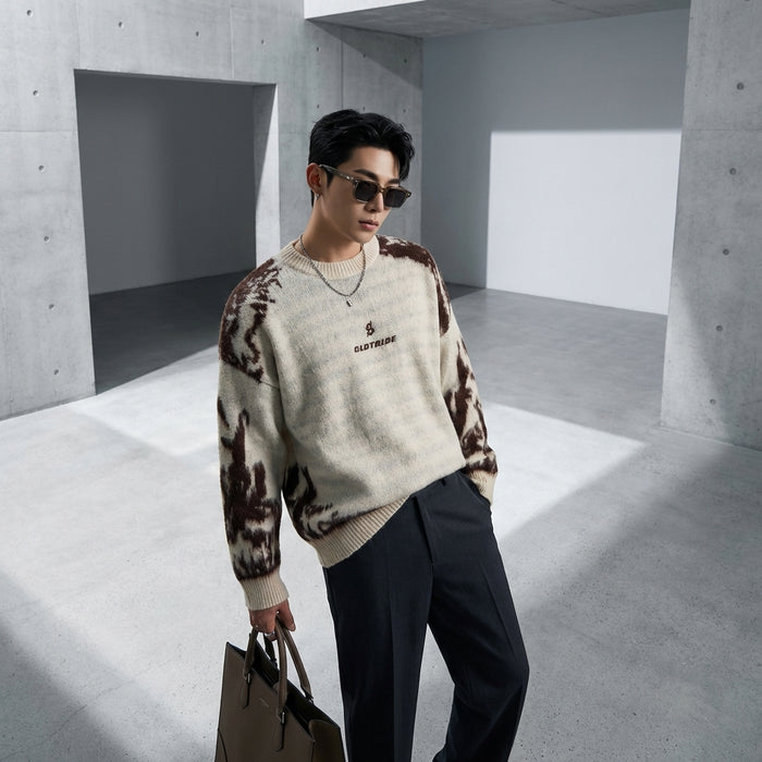 Pull tricoté color block homme - Mode Coréenne