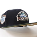 Colorado Rockies EST 1993 New Era 59Fifty Fitted Hat (Glow in the Dark NAVY DARK SEAWEED KHAKI Under Brim)