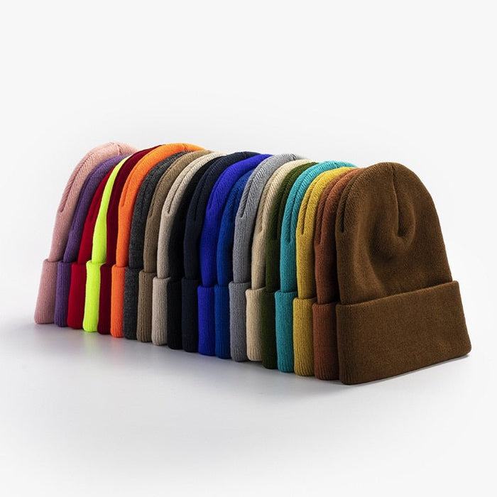 Bonnet à revers coloré - KoreanxWear