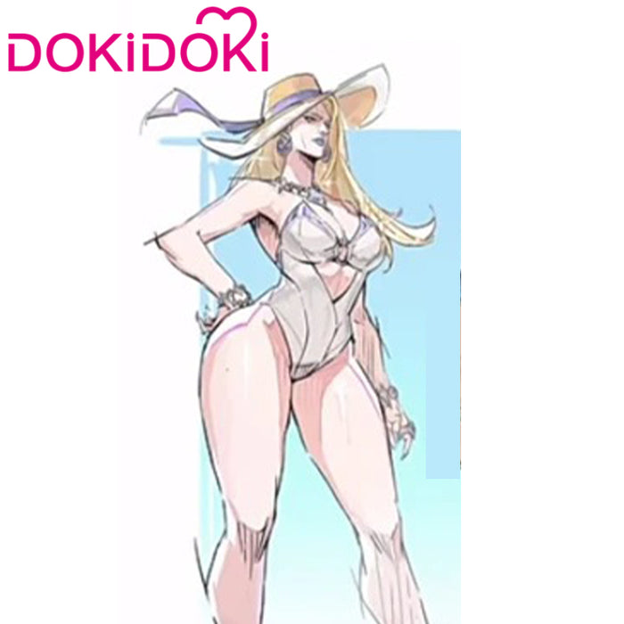 【Confirmed】$5 Deposit =10% OFF Coupon DokiDoki Game Cosplay Costume White Swimsuit