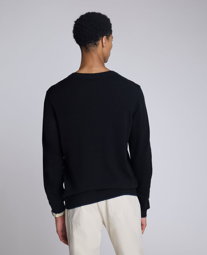 Crew Neck Sweater with Tipping Details