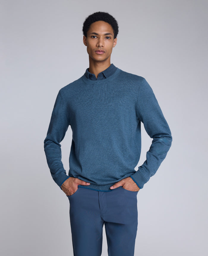 Crewneck Sweater with Tipping Details