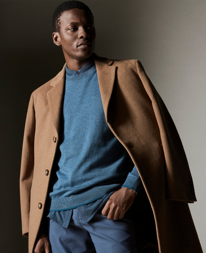 Crewneck Sweater with Tipping Details