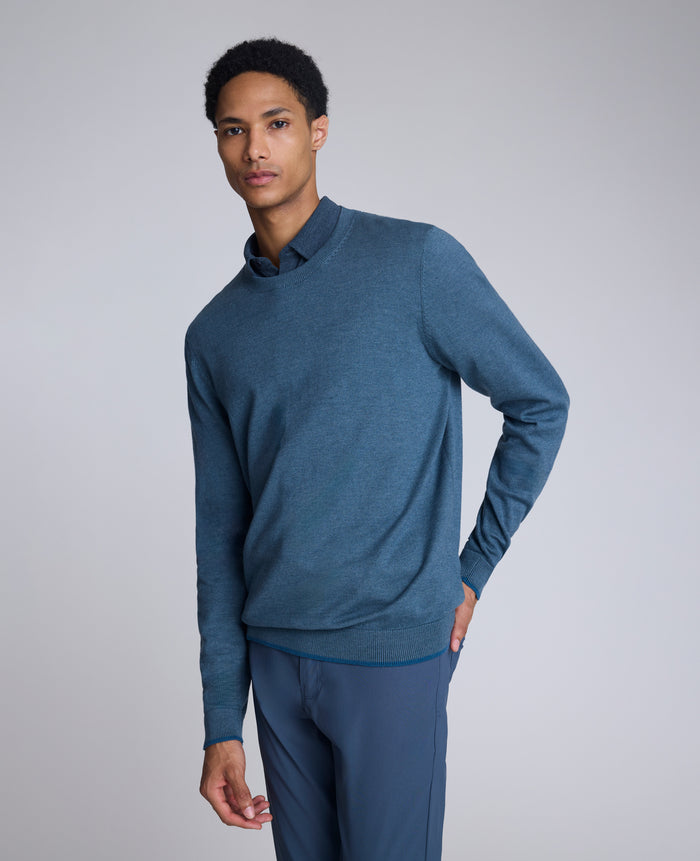 Crewneck Sweater with Tipping Details